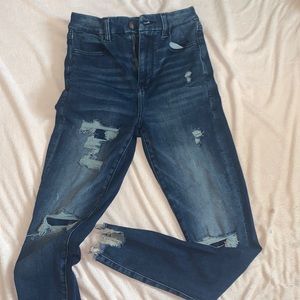 Dark wash blue high waisted American eagle pants